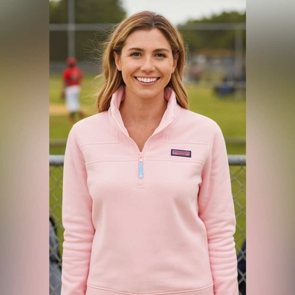 Vineyard Vines Pink Quarter Zip Pullover Sweatshirt EUC XS #2289